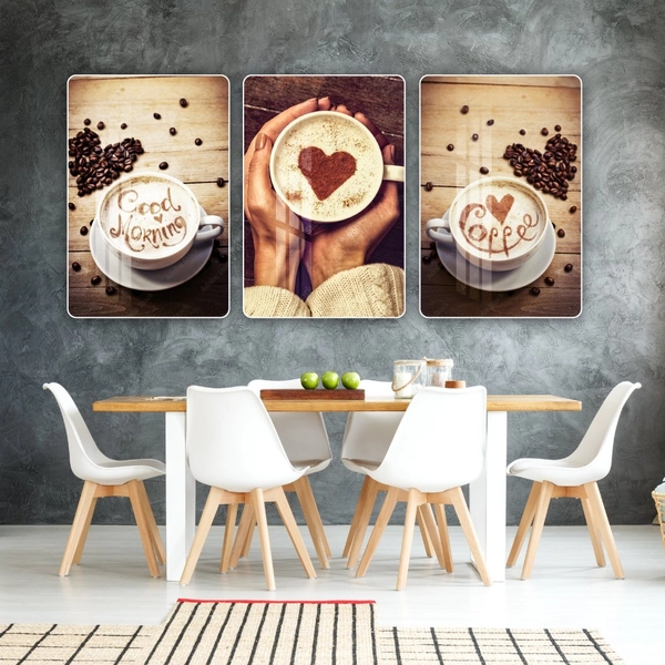 Tranh 3 Tấm Treo Tường Coffee Nghệ Thuật Mẫu 11