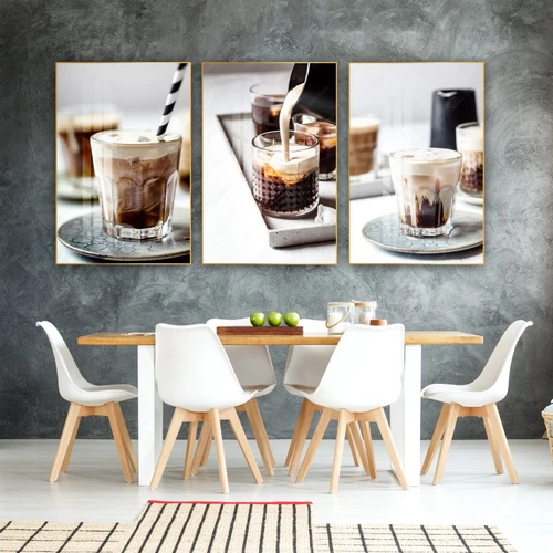 Tranh 3 Tấm Treo Tường Coffee Nghệ Thuật Mẫu 12