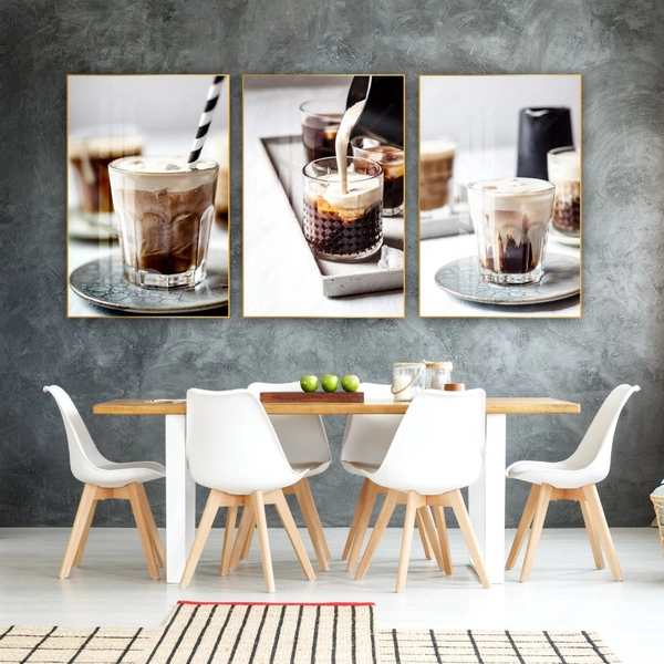 Tranh 3 Tấm Treo Tường Coffee Nghệ Thuật Mẫu 12