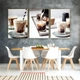Tranh 3 Tấm Treo Tường Coffee Nghệ Thuật Mẫu 12