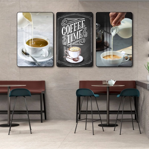 Tranh 3 Tấm Treo Tường Coffee Nghệ Thuật Mẫu 15
