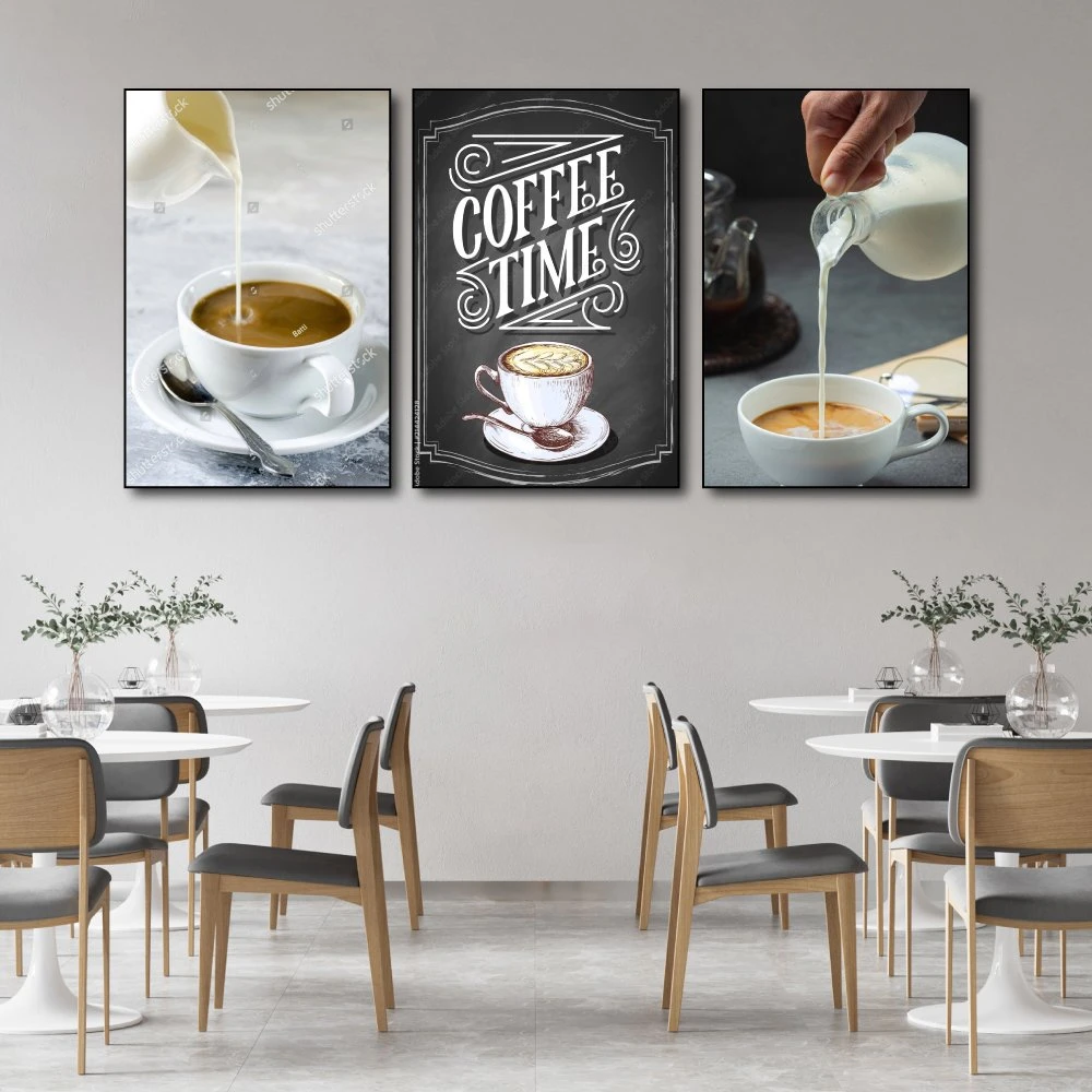 Tranh 3 Tấm Treo Tường Coffee Nghệ Thuật Mẫu 15