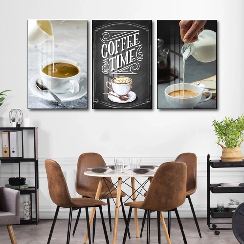 Tranh 3 Tấm Treo Tường Coffee Nghệ Thuật Mẫu 15