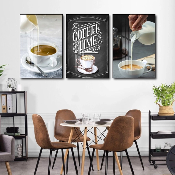 Tranh 3 Tấm Treo Tường Coffee Nghệ Thuật Mẫu 15