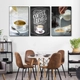 Tranh 3 Tấm Treo Tường Coffee Nghệ Thuật Mẫu 15
