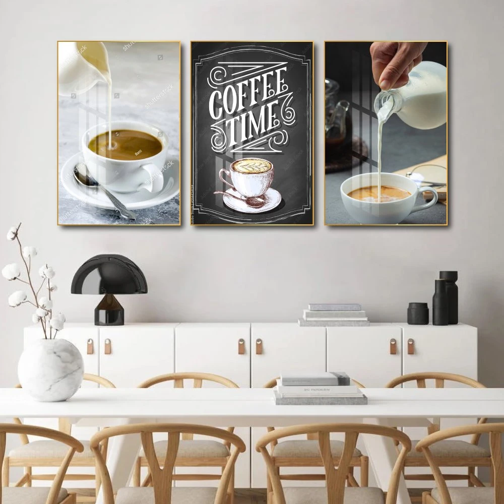 Tranh 3 Tấm Treo Tường Coffee Nghệ Thuật Mẫu 15