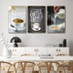 Tranh 3 Tấm Treo Tường Coffee Nghệ Thuật Mẫu 15