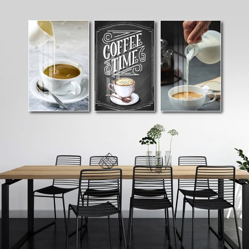 Tranh 3 Tấm Treo Tường Coffee Nghệ Thuật Mẫu 15