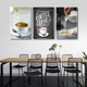 Tranh 3 Tấm Treo Tường Coffee Nghệ Thuật Mẫu 15