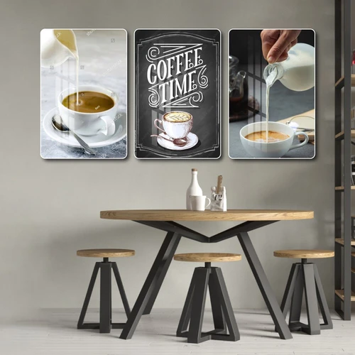 Tranh 3 Tấm Treo Tường Coffee Nghệ Thuật Mẫu 15