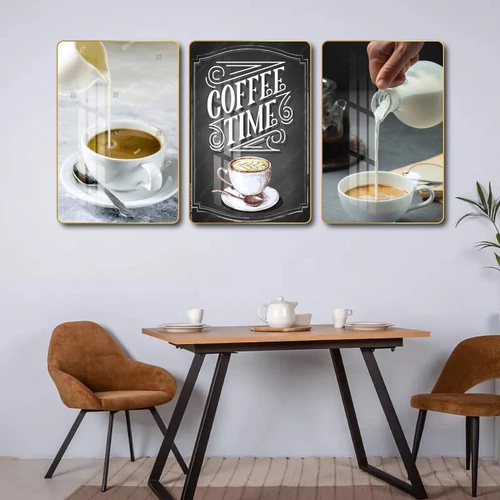 Tranh 3 Tấm Treo Tường Coffee Nghệ Thuật Mẫu 15