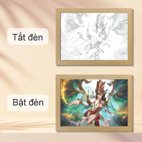 Tranh Đèn Led 3D Đổi Màu 3 Chế Độ Nhân Vật Game Lauriel Lạc Thần