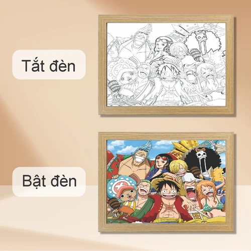 Tranh Đèn Led Tráng Gương 3D Đổi Màu 3 Chế Độ Anime One P-Pieces