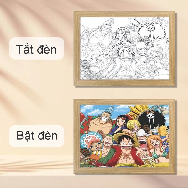 Tranh Đèn Led Acrylic 3D Đổi Màu 3 Chế Độ Anime One P-Pieces