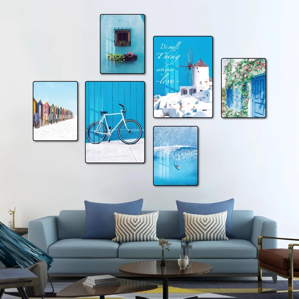 Set 6 tranh treo tường phong cảnh biển xanh mát mẫu 866