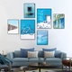 Set 6 tranh treo tường phong cảnh biển xanh mát mẫu 866