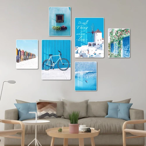 Set 6 tranh treo tường phong cảnh biển xanh mát mẫu 866