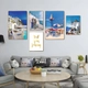 Tranh treo tường bộ 5 tấm phong cảnh biển nghệ thuật mẫu 783