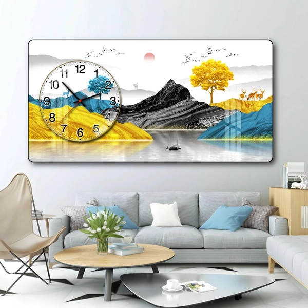 Tranh Đồng Hồ Nổi 3D Phong Cảnh Sơn Thủy Hữu Tình