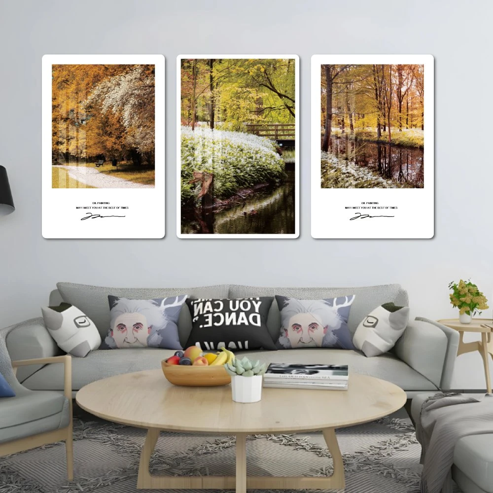 Tranh treo tường rừng lá thông rụng rơi mùa thu nghệ thuật mẫu 301