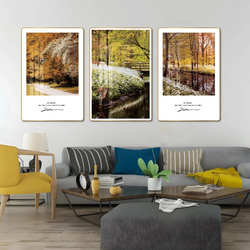 Tranh treo tường rừng lá thông rụng rơi mùa thu nghệ thuật mẫu 301