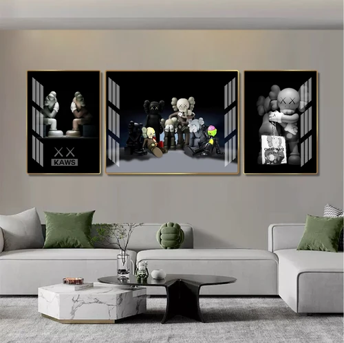 Tranh treo tường nhân vật biểu tượng Kaws mẫu 302