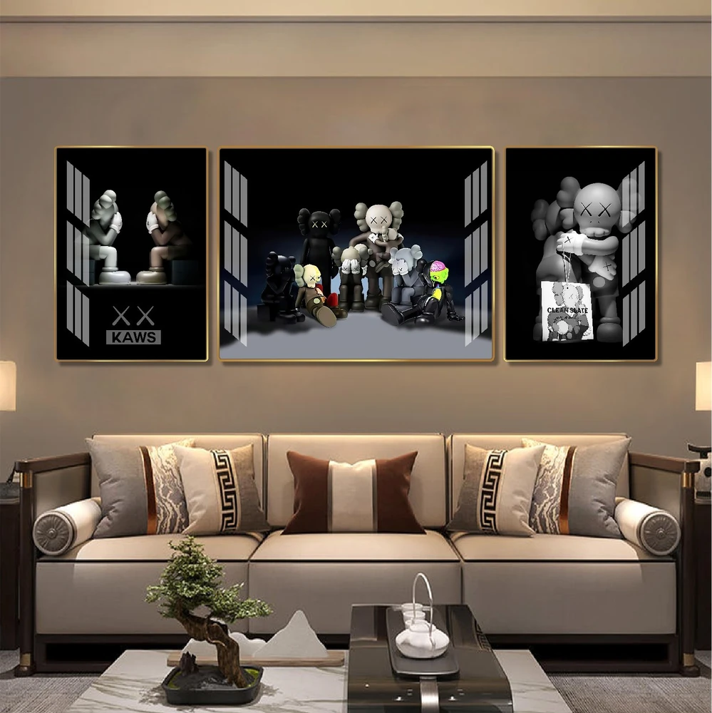 Tranh treo tường nhân vật biểu tượng Kaws mẫu 302