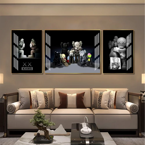 Tranh treo tường nhân vật biểu tượng Kaws mẫu 302