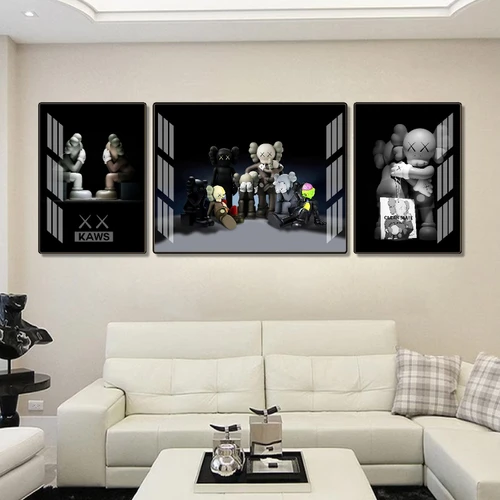 Tranh treo tường nhân vật biểu tượng Kaws mẫu 302