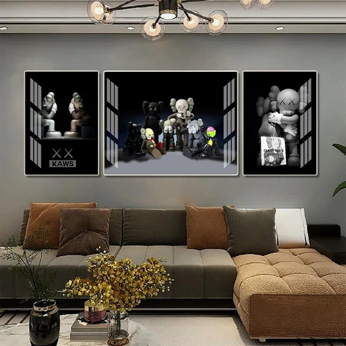 Tranh treo tường nhân vật biểu tượng Kaws mẫu 302