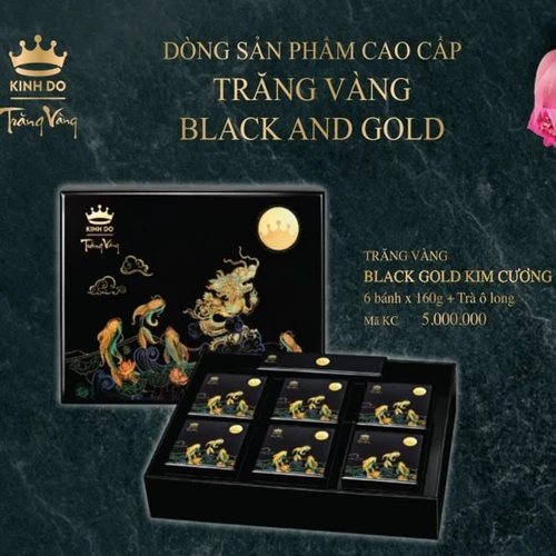 Bánh trung thu Kinh Đô Trăng Vàng Black And Gold Kim Cương Hộp 6 Bánh