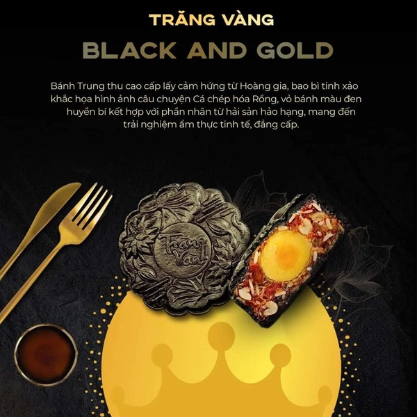 Bánh Trung Thu Kinh Đô Trăng Vàng Black And Gold Thượng Hạng Hộp 4 Bánh (G4)