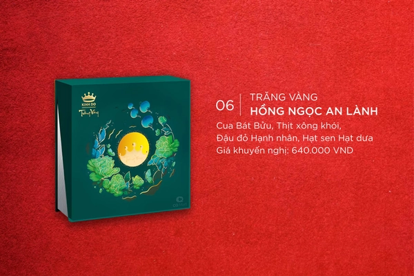 Bánh Trung Thu Kinh Đô Trăng Vàng Hồng Ngọc An Lành Thượng Hạng - Hộp 4 bánh 160g/bánh (HNG)