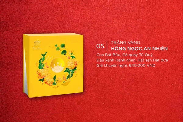 Bánh Trung Thu Kinh Đô Trăng Vàng Hồng Ngọc An Nhiên 4 Bánh Thượng Hạng (HNXD)