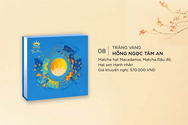 Bánh Trung Thu Kinh Đô Trăng Vàng Hồng Ngọc Tâm An 4 bánh 120g/ bánh - Dùng Đường Ăn Kiêng (HNX)