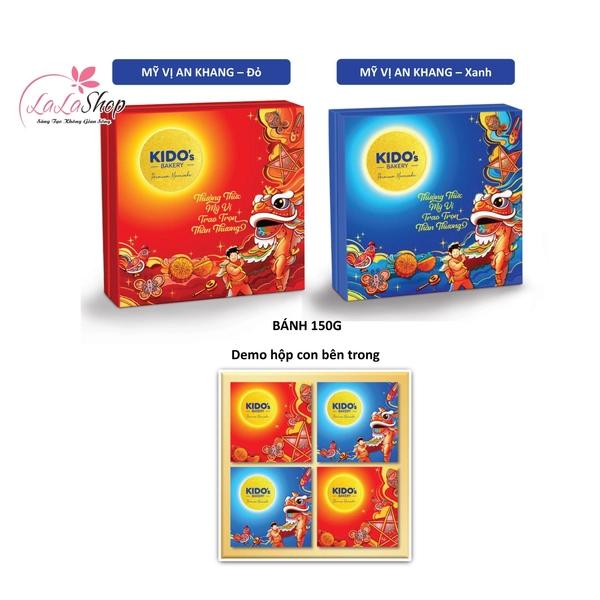Hộp 4 Bánh Trung Thu Kido Mỹ Vị An Khang Đỏ (CB7)