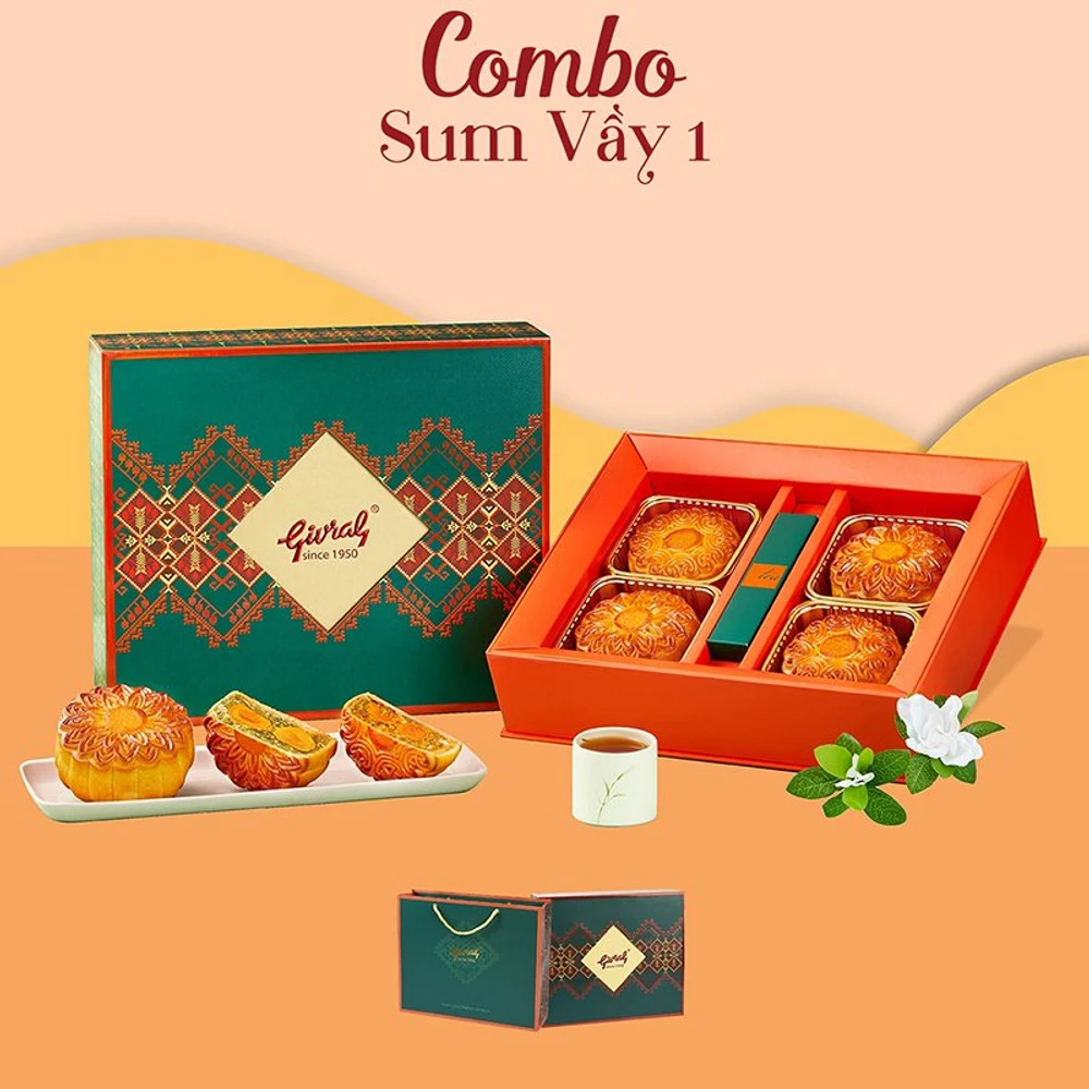 Hộp 4 Bánh Trung Thu Givral Sum Vầy 1