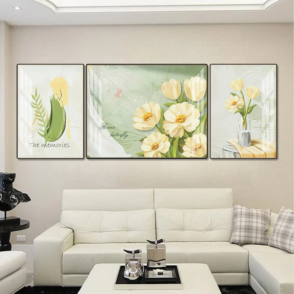 Tranh Treo Tường Hoa Lá Và Bướm Nghệ Thuật
