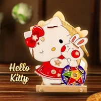 Lồng Đèn Trung Thu Bằng Gỗ Mèo Kitty Và Thỏ Ngọc Rước Đèn Đón Trăng