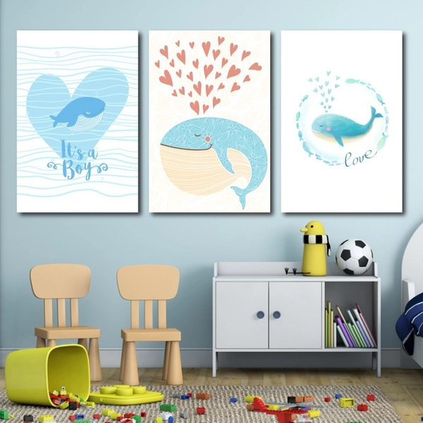 Tranh treo tường những chú cá voi dễ thương