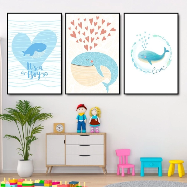 Tranh treo tường những chú cá voi dễ thương