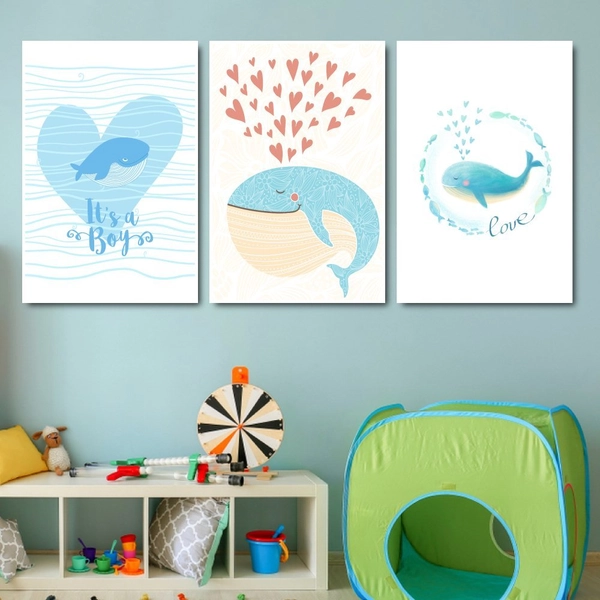 Tranh treo tường những chú cá voi dễ thương