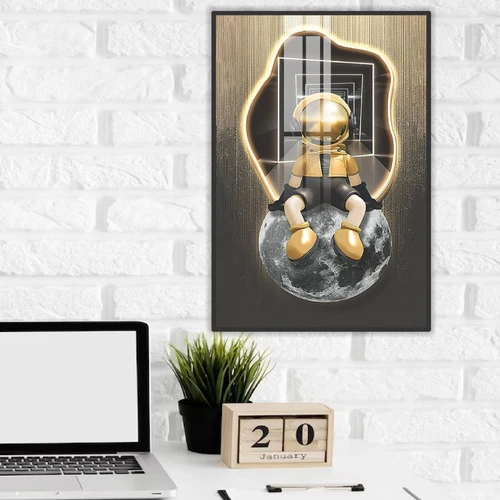 Tranh Treo Tường Phi Hành Gia Ngồi Trên Mặt Trăng