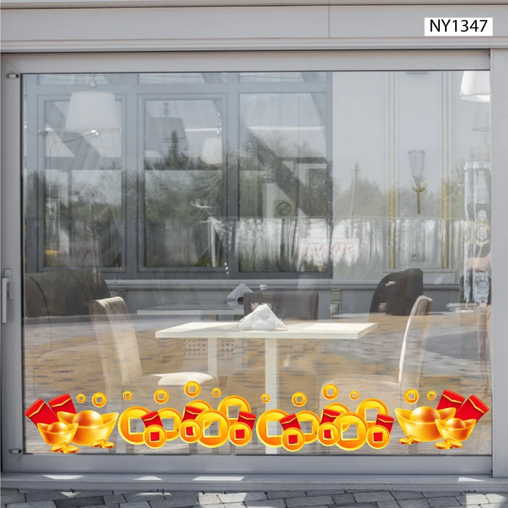 Decal Trang Trí Tết Chân Tường Bao Lì Xì Đỏ Và Đồng Tiền Vàng Phát Tài