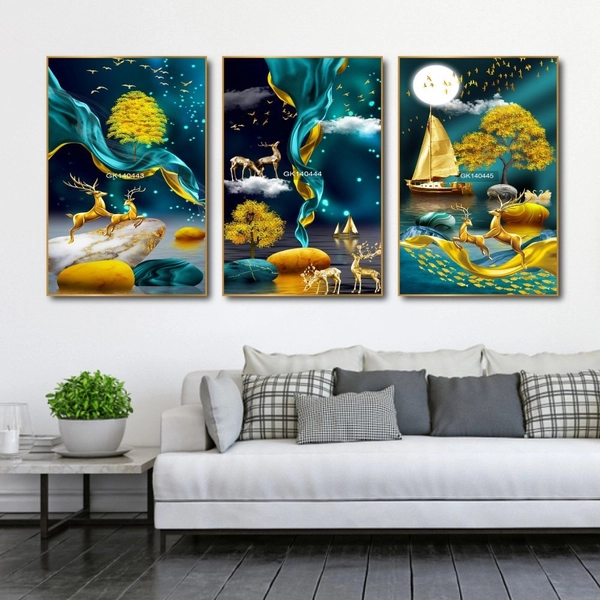 Tranh Treo Tường Hươu Vàng Nghệ Thuật