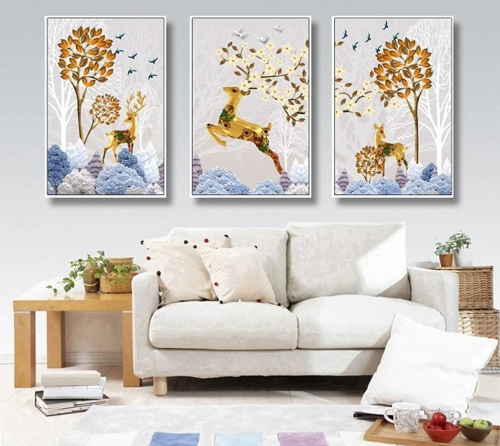 Tranh treo tường hươu cách điệu sang trọng (A-174)