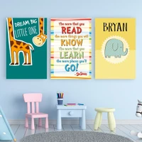 Tranh treo tường hươu cao cổ và voi xanh