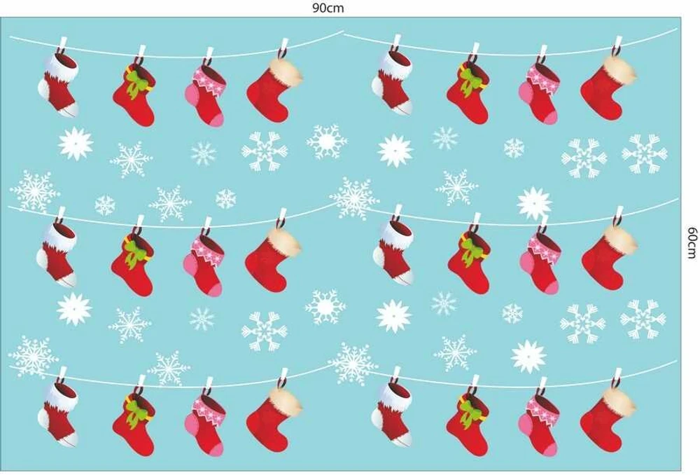 Decal dán tường Combo Ông già Noel và cây thông xanh 2 (1 bộ 3 tấm)