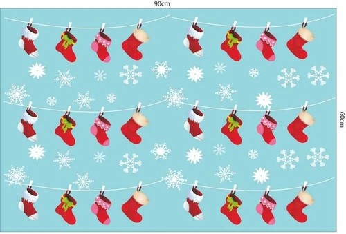 Decal dán tường Combo Ông già Noel và cây thông xanh 2 (1 bộ 3 tấm)