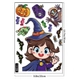 Decal 2 Mặt Trang Trí Halloween Dán Kính Cô Bé Phù Thủy Xinh Xắn